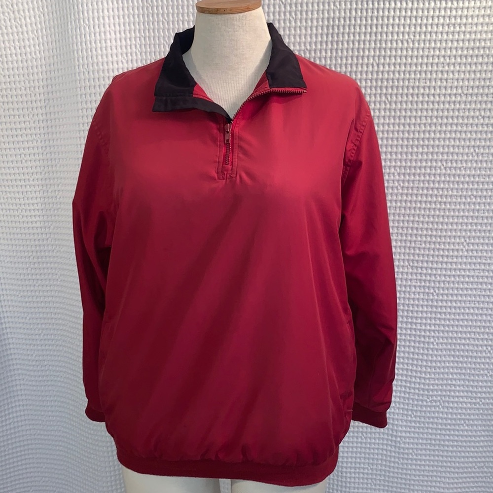 Consensus Ladies Cranberry 1/4 Zip Golf Jacket. Side Pockets. Size M. EUC
